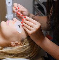 Tweezers used on a model