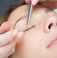 Tweezers used on a model